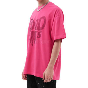 T-shirt en strass pour homme, vêtements de mode, tissu respirant, fabrication en usine, meilleur prix, chemise en strass - Product Image 3