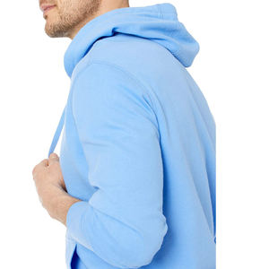 Sweat-shirt à capuche zippé bleu clair pour homme, coupe classique, en molleton décontracté, couleur unie, en coton tricoté, pour l'automne - Product Image 3