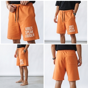 Pantalones Cortos de Felpa para Hombre, 100% Algodón, Estampados, con Cordón en la Cintura, Pantalones Cortos Deportivos Casuales de Felpa para Correr - Product Image 6