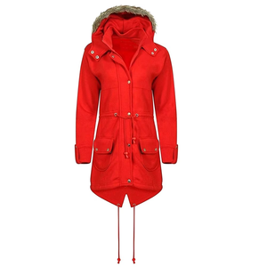 Women Genuine Leather Winter Parka <b>Jacket</b> with Hood Breathable Fleece Lined Windproof <b>Long</b> Sleeve Animal Print Thick Warm Coat - Product Image 5
