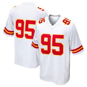 Custom White American Football Jersey V Neck Team Uniform OEM Private <b>Label</b> Custom <b>Name</b> Number Sublimation Wholesale - Product Image 1