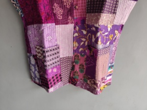 Chaleco de Mujer de Algodón Tejido con Estampado Floral y Parches Bohemios, Cuello Mandarín, Sin Mangas, Acolchado, Transpirable, Ecológico, con Bolsillos - Product Image 5