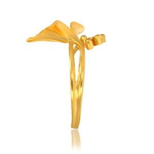 Luxury 18K Gold Plated Calla Lily Flower <b>Adjustable</b> <b>Ring</b> for Women Nature Inspired Floral Open Finger <b>Ring</b> Elegant Wedding <b>Ring</b> - Product Image 3