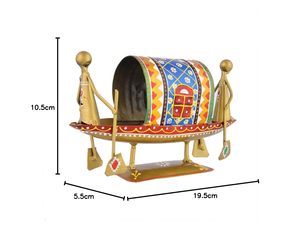 Barco Decorativo Artesanal de Hierro Tradicional con Diseño Impreso a Color, Ecológico, para Decoración de Escritorio y Ocasiones como Diwali - Product Image 2