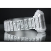 Reloj de pulsera de lujo con diamantes blancos de excelente calidad, resistente al agua, de cuarzo, para hombre, disponible para exportación desde India.