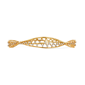 กำไลข้อมือทองคำขาว 14k ประดับเพชรเลี้ยงในห้องปฏิบัติการ ดีไซน์ลายฉลุประณีต พร้อมรายละเอียดการฝังเพชรแบบละเอียดอ่อน - Product Image 1
