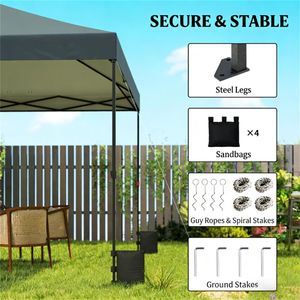 Gazebo Pop-Up Grigio Scuro, Tenda Portatile Facile da Usare - Product Image 3