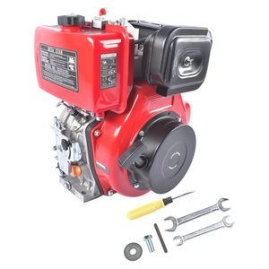 Moteur diesel monocylindre 418CC 10HP 6300W à démarrage manuel 3600 tr/min rouge refroidi par eau 5KW pour machines agricoles et pompes - Product Image 1
