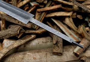 Espada Vikinga de Damasco Hecha a Mano, Hoja de Espiga Completa de 34 Pulgadas para Fabricación, Bricolaje – Hoja de Colección Medieval Vikinga - Product Image 3