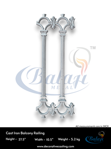 Traditional Cast <b>Iron</b> Balcony Railings Wall-Mounted Rust Resistant Outdoor Balustrade for Villa Hotel - Product Image 4