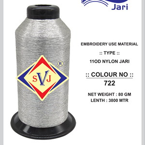 SHREE VIDHATA JARI ROSE GOLD Flexible 110 Denier Silver Metallic Nylon Zari Textile Industry Embroidery Weaving High <b>Yarn</b> - Product Image 1