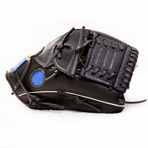 Gant de baseball en cuir premium pour adulte, gant de receveur d'entraînement avec accent bleu, doigts entièrement couverts, sangle de poignet réglable, pour utilisation en extérieur - Product Image 6