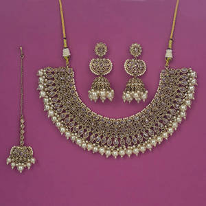 Exportateur de bijoux faits à la main en Inde, collier antique Moti avec placage Mehndi 901714 - Product Image 3