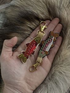 Luxury Classic Handmade Eco-Friendly Beaded Keychain Embroidered <b>Bag</b> <b>Charm</b> with Colorful Beadwork Design - Product Image 1