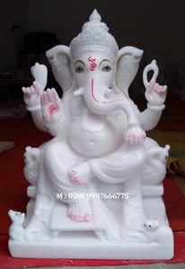 Ganesha ideols, mármol blanco - Product Image 4