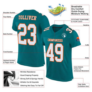 Maillot de football américain personnalisé de haute qualité, unisexe, en polyester, imprimé par sublimation, pour hommes et femmes athlètes, taille adulte - Product Image 3