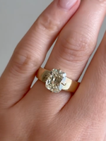 Cincin Solitaire Berlian Buatan Laboratorium Potongan Cushion 2 CT dengan Band Lebar, Bersertifikat IGI