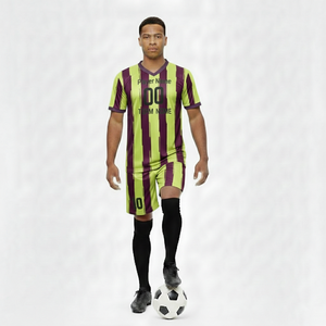 Ensemble de maillot et short de football pour adultes avec application personnalisée du nom de l'équipe, 100% polyester, dernières tendances - Product Image 1