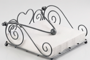 Porte-serviettes vintage en métal avec motif en spirale, sur pied, pour la décoration de table, usage domestique et usage en cuisine - Product Image 2