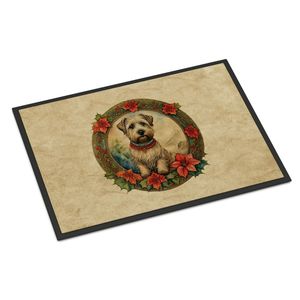 New Glen Imaal Terrier Flores de Navidad Felpudo 18H X 27W Interior Exterior Antideslizante Lavable Alfombra de pila baja para entrada de puerta delantera - Product Image 1
