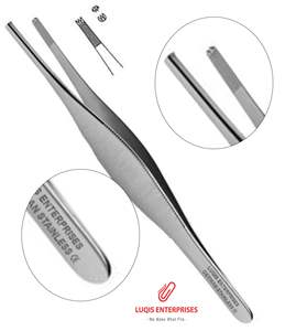 Pinzas de Bayoneta Lucae con Mandíbula Dentada Delicada, Instrumento Quirúrgico de Acero Inoxidable, Pinzas Médicas de Precisión - Product Image 1