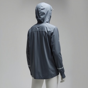 Men's Reflective Front <b>Thin</b> Soft Shell <b>Jacket</b> Hooded Zip Fly <b>Waterproof</b> Windproof Breathable Outdoor Regular Fit All Seasons - Product Image 3