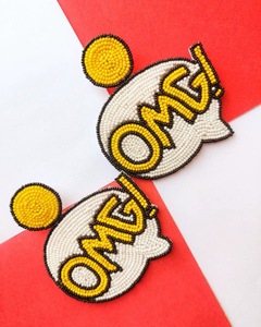 Pendientes colgantes plateados con cuentas de vidrio, pendientes colgantes de moda para mujer, joyería de fiesta hecha a mano con cuentas - Product Image 1