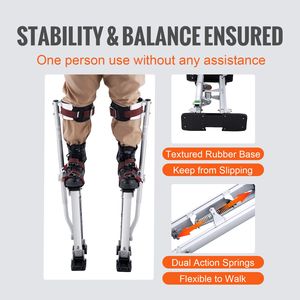 "18-30FT Adjustable <b>Aluminum</b> Drywall Stilts W/ Knee Pads & Non-Slip <b>Work</b> <b>Platforms</b>" - Product Image 4