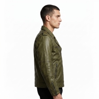 Dumela Nouvelle Veste Bomber Décontractée pour Homme en Cuir de Vachette Gaufré à Bouton Unique, Coupe Classique, Service OEM, Noire, Séchage Rapide et Respirante