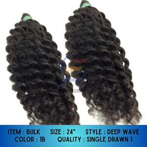 Extensiones de Cabello Humano Remy Virgen, Extensiones de Cabello Natural a Granel, Onda Profunda, Indonesia, Cutícula Alineada - Product Image 2