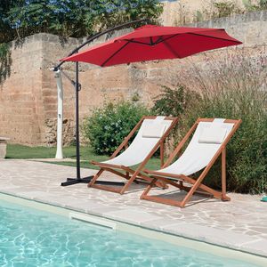 Ombrellone Classico da Esterno da 3 Metri con Protezione UV, Impermeabile, Bordeaux, con Base a Croce per Patio e Giardino - Product Image 1