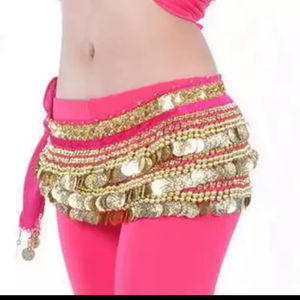 Pañuelo de cadera para danza del vientre para mujer, material de gasa, diseño triangular - Product Image 5