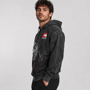 Sweat à capuche délavé pour homme Signature – Qualité supérieure, style streetwear vintage, avec logo personnalisé, service OEM, tailles OEM, marque privée - Product Image 2
