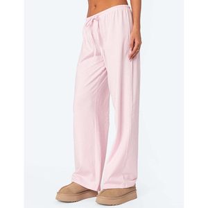 2025 femmes décontracté pyjama pantalon XS taille vêtements de nuit avec taille élastique large jambe cordon et poches Homewear ODM - Product Image 3