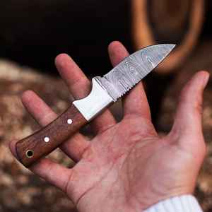Cuchillos de Caza Hechos a Mano al por Mayor, de Acero de Damasco, Hoja Fija, Mango de Madera, para Supervivencia al Aire Libre y Camping, con Funda - Product Image 4