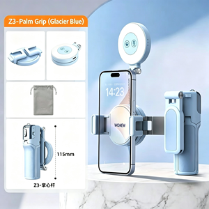 Trípode extensible para selfies, soporte magnético plegable para teléfono con clip y luz de relleno, control remoto inalámbrico con zoom para vlogging - Product Image 5