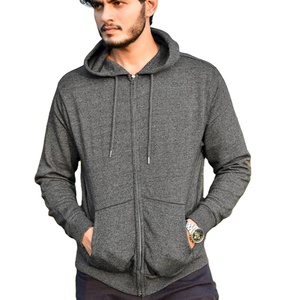 เสื้อฮู้ดซิปฮิปฮอปแบบกำหนดเองสำหรับผู้ชาย ผ้าฝ้ายฟลีซหนานุ่ม ทรงโอเวอร์ไซส์ สตรีทแวร์ พิมพ์ลายโลโก้ สำหรับฤดูใบไม้ร่วงและฤดูหนาว ผ้าฝ้ายแท้ 100% ย้อมสีพื้น - Product Image 1