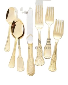 <b>Vintage</b> Hotels and Restaurants Resorts Serving Gold Metal <b>Cutlery</b> for Home Dining Table Centerpiece <b>Cutlery</b> Set for Top Sale - Product Image 1