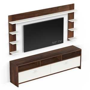 Mannsae Plus Mueble de TV Moderno de Madera Sintética con Estantes para Libros, Soporte para Decodificador y Exhibición Decorativa, para Colocar Junto a la Cama - Product Image 2