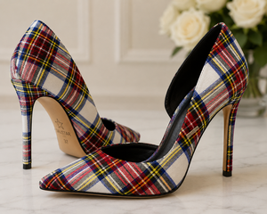 Escarpins à talons hauts en tartan écossais pour femmes – Chaussures à talons aiguilles à carreaux tendance pour les événements formels - Product Image 5