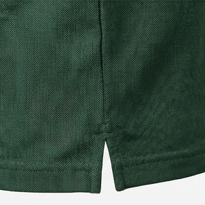 Polo en piqué vert à manches courtes pour homme, décontracté, respirant, coupe classique, design tricoté uni - Product Image 5