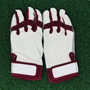 <b>Blue</b> Full Finger Baseball Gloves With Red Accents Synthetic <b>Material</b> Hook And Loop Closure For Adults Outfield Use Gloves - Product Image 5