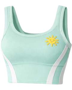 ชุดเซ็ตเสื้อครอปท็อปสีเขียวมิ้นท์และกระโปรงมินิสั้นสำหรับผู้หญิง ออกแบบโดยผู้ผลิต คอวี แขนกุด เอวสูง ทรงเข้ารูป ชุดสองชิ้นสำหรับฤดูร้อน - Product Image 2