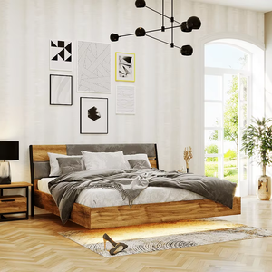 Cadre de lit de qualité supérieure avec pied de lit en bois massif sculpté à la main, chambre à coucher de luxe, lit king-size en bois fait main, meilleur mobilier - Product Image 1