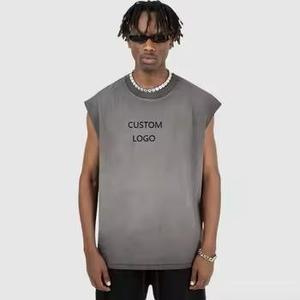 Camiseta sin Mangas Deportiva Transpirable de Algodón Peinado de Alta Calidad 240gsm para Hombre, con Logotipo de Marca Personalizado, Ajuste Holgado y Tejido Pesado - Product Image 5