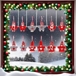 Adornos navideños de madera de fieltro hechos a mano para la decoración festiva del hogar - Product Image 6