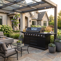 Meilleures ventes : Armoire de cuisine extérieure modulaire en acier inoxydable 304, anti-moisissure, couleurs fraîches pour jardin et cour