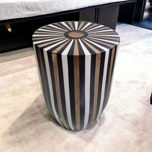 Handmade Bone Inlay Accent Stool - Product Image 5