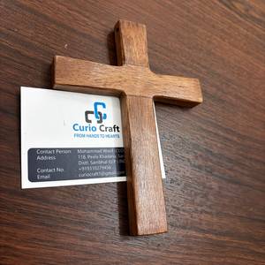 <b>Rustic</b> <b>Wooden</b> Holey Cross Religious Pendant Handmade Christian Holey Cross by Curio Craft - Product Image 3