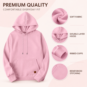 Sweat-shirt à capuche unisexe en tricot tie-dye rose pastel, manches longues, décontracté, doux, chaud, coupe ample, poche kangourou, hiver - Product Image 4